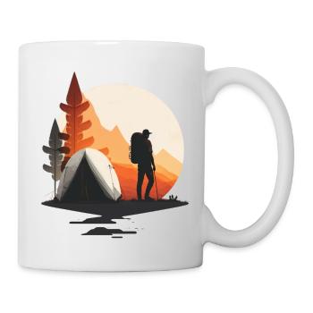 Motif de randonnée avec tente pour campeurs et aventuriers - Mug blanc - blanc - Droite
