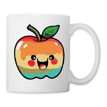 Apfel Comic - Tasse - Weiß - Rechts