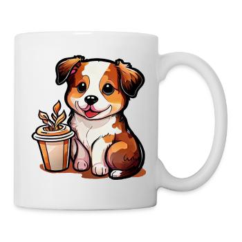 Doggy with coffee: the perfect companion - Mug - white - Right