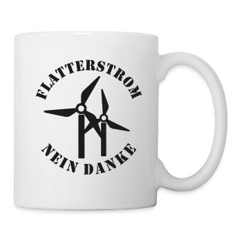 Flatterstrom Nein Danke, Windkraft Nein Danke - Tasse - Weiß - Rechts