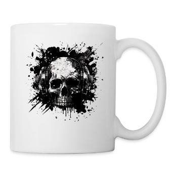 Disc Jockey à crâne de zombie - Mug blanc - blanc - Droite