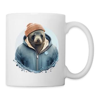 Cooler Seehund - Tasse - Weiß - Rechts