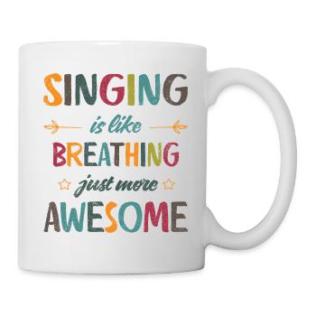 Singing is like breathing just more awesome Retro - Mug - white - Right