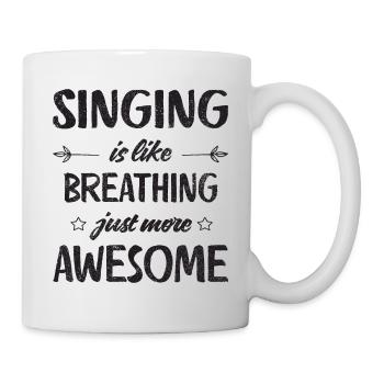 Singing is like breathing just more awesome Retro - Mug - white - Right