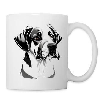 funny dog T-shirt dog stickers, cute animal - Mug - white - Right