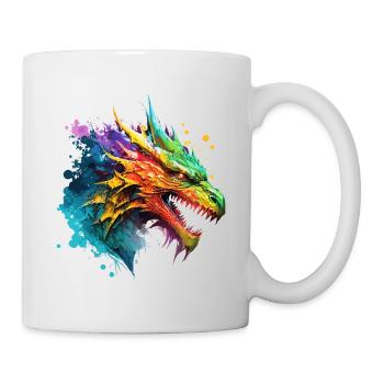 Dragon Fantasy Magic Mystic Creature Animal Colorful - Mug - white - Right