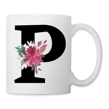 Buchstabe p blumig - Tasse - Weiß - Rechts