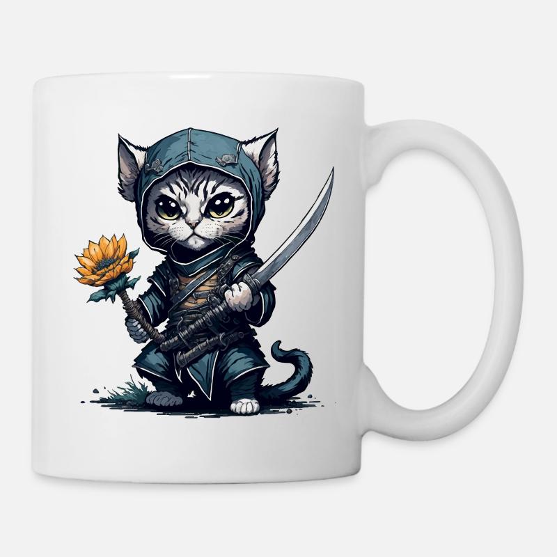Die Ninja-Katze - Tasse - Weiß