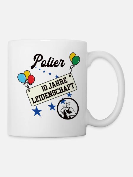 Polier Jubiläum 10 Jahre 10. jähriges bester 10th - Tasse - Weiß