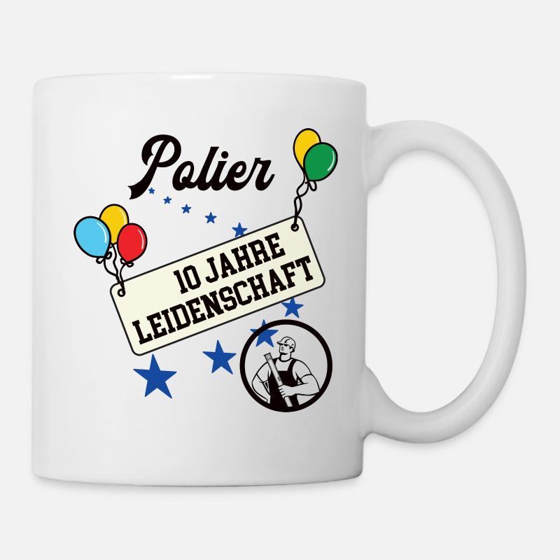 Polier Jubiläum 10 Jahre 10. jähriges bester 10th - Tasse - Weiß