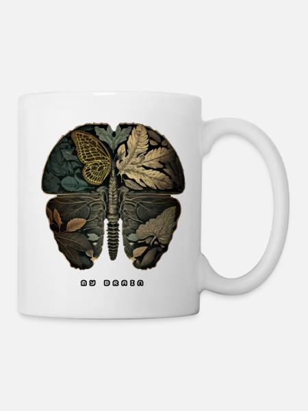 Butterfly Brain your-Tshirt - Mug - white