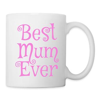 Beste Mama aller Zeiten rosa - Tasse - Weiß - Rechts