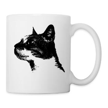 katze cat love i love cats haustier herz - Tasse - Weiß - Rechts