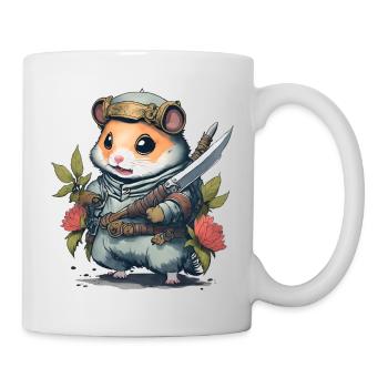 Ninja-Hamster-Kampfmeister. Hamster im Kampfmodus - Tasse - Weiß - Rechts