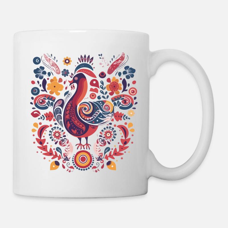 Der Vintage-Vogel - Tasse - Weiß