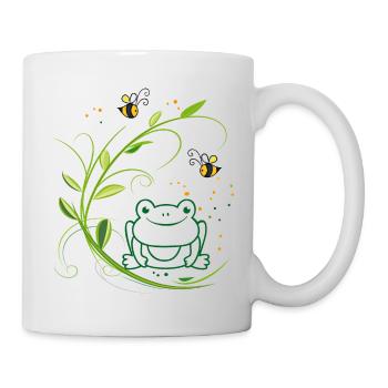 Grenouille, abeilles, nature - Mug blanc - blanc - Droite