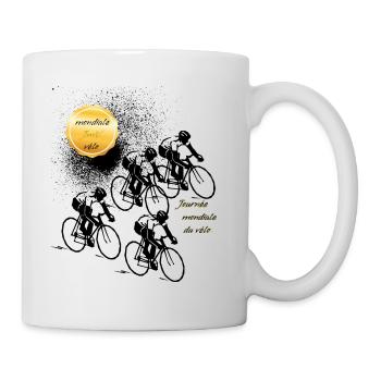 Journée mondiale du vélo - Mug blanc - blanc - Droite