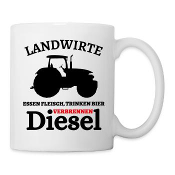 Landwirte- Essen Fleisch Trinken Bier ... - Tasse - Weiß - Rechts