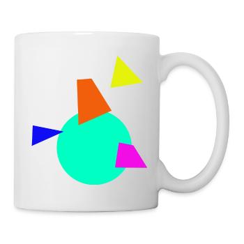 Farbige Ecken & Kreise - Tasse - Weiß - Rechts