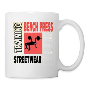 Bankdrücken Gewichtheben Kraftsport Fitness Stark - Tasse - Weiß - Rechts