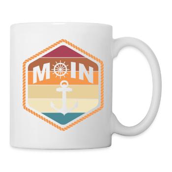 Moin Retro Seemanns Anker Kapitän Skipper - Tasse - Weiß - Rechts