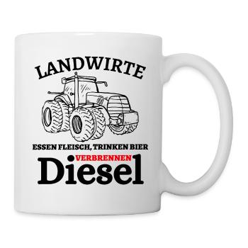 Landwirte- Essen Fleisch Trinken Bier ... - Tasse - Weiß - Rechts