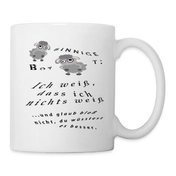 Ich weiß, dass ich nichts weiß - schafsinnig - Tasse - Weiß - Rechts