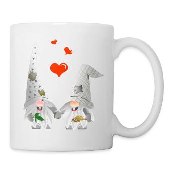 zwei graue Zwerge - Tasse - Weiß - Rechts