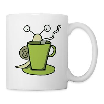 Kaffeetasse und Schnecke - Tasse - Weiß - Rechts