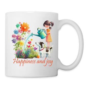 Happiness and joy in the garden - Mug - white - Right