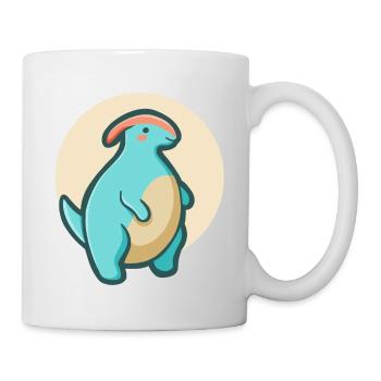 Cute chubby Parasaurolophus, Dino - Mug - white - Right