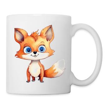 Fox Drawing Watercolor - Mug - white - Right