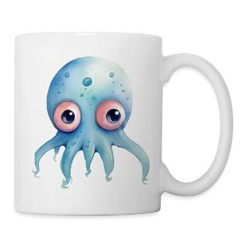 Oktopus Wasserfarben - Tasse - Weiß - Rechts