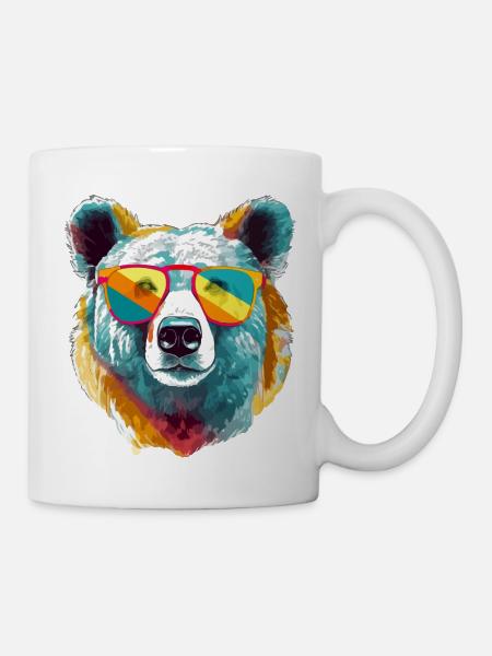Icko l'ours cool - Mug blanc - blanc