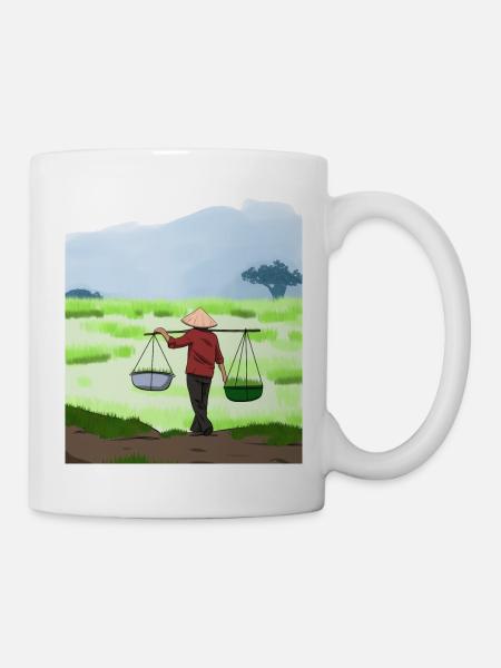 Vietnam Viet Farmers Rice Field Flag I Cadeau - Mug blanc - blanc