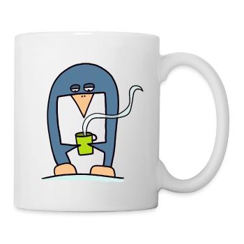 Pingouin buvant du café - Mug blanc - blanc - Droite