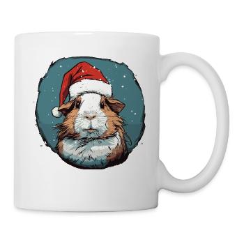 Cochon d’Inde avec chapeau de Père Noël - Mug blanc - blanc - Droite