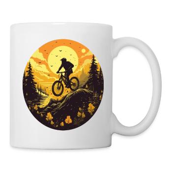 Downhill Mountainbike - Tasse - Weiß - Rechts