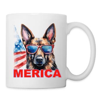 Independence Day 4th of July German Shepherd America - Mug - white - Right