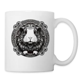 Meerschweinchen mit Ornamenten - Tasse - Weiß - Rechts