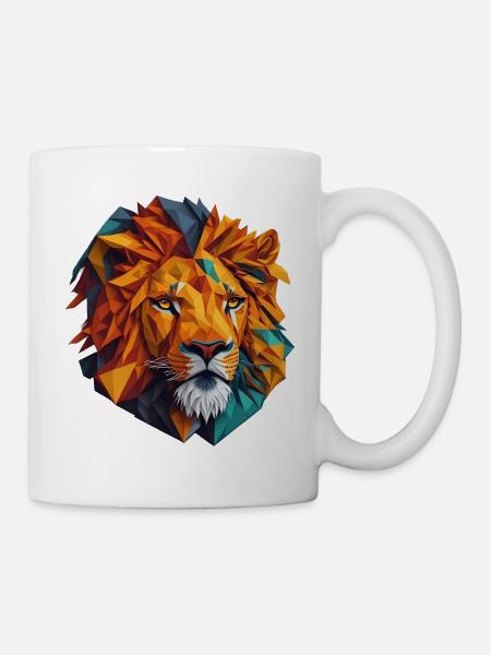 Löwenkopf - Tasse - Weiß