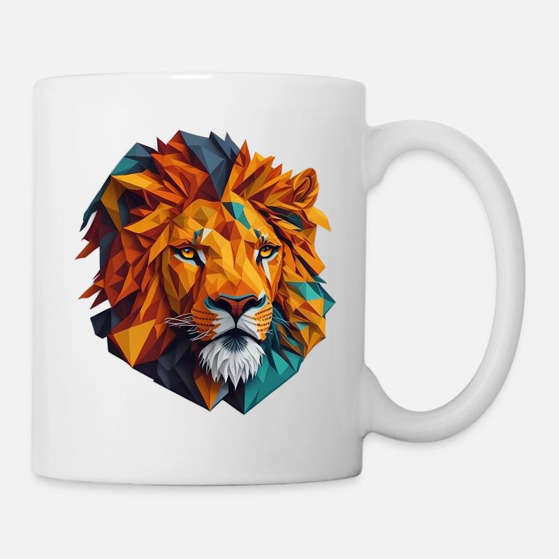 Löwenkopf - Tasse - Weiß