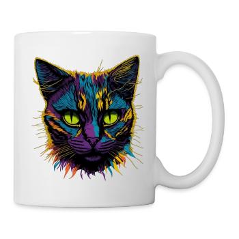 Pop Art Cat - Tasse - Weiß - Rechts