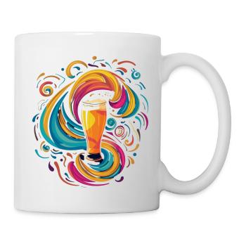 Cooles kreatives buntes Bier Motiv - Tasse - Weiß - Rechts