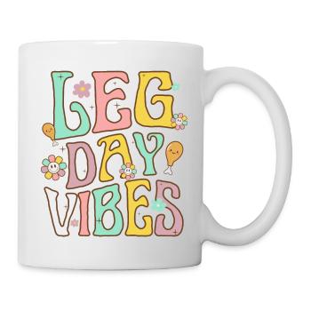 Lustige Retro-Leg-Day-Vibes - Tasse - Weiß - Rechts