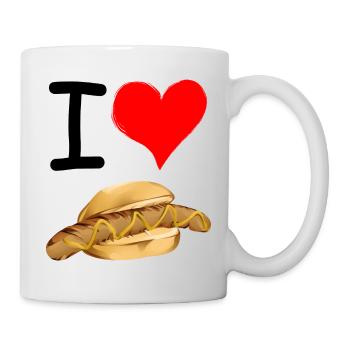 Lecker Bratwurstbrötchen - I Love Bratwurst - Tasse - Weiß - Rechts
