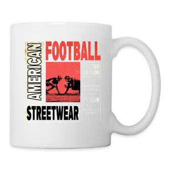 American Football Spieler Vintage Retro USA Sport - Tasse - Weiß - Rechts