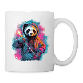 Panda avec torche - Mug blanc - blanc - Droite