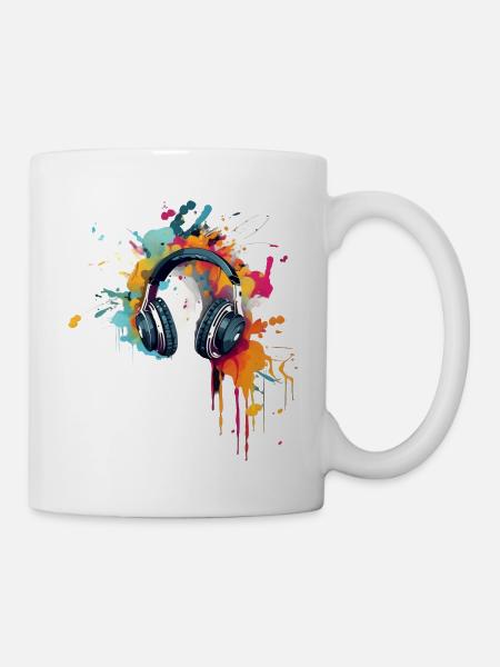 Farbenfrohe Klänge - Tasse - Weiß