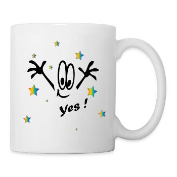 Regenbogen, arc-en-ciel, oui - Mug blanc - blanc - Droite